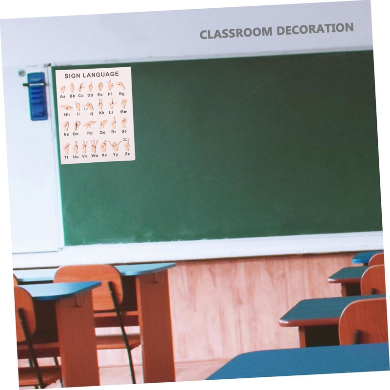 TEHAUX 8 Sheets Gesture Language Learning Posters Fun Classroom Decor