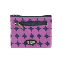 Big Skinny Men's Money Penny Coin Wallet, Holds Up to 12 Cards, Plum Dot