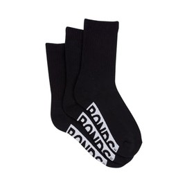 Bonds Women's Logo Cushioned Crew Socks, Black (3 Pack), 8-11