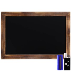 HBCY Creations Rustic Torched Wood Magnetic Wall Chalkboard, Extra Large Size 20" x 30", Framed Decorative Chalkboard - Great for Kitchen Decor, Weddings, Restaurant Menus and More! … (20" x 30")…