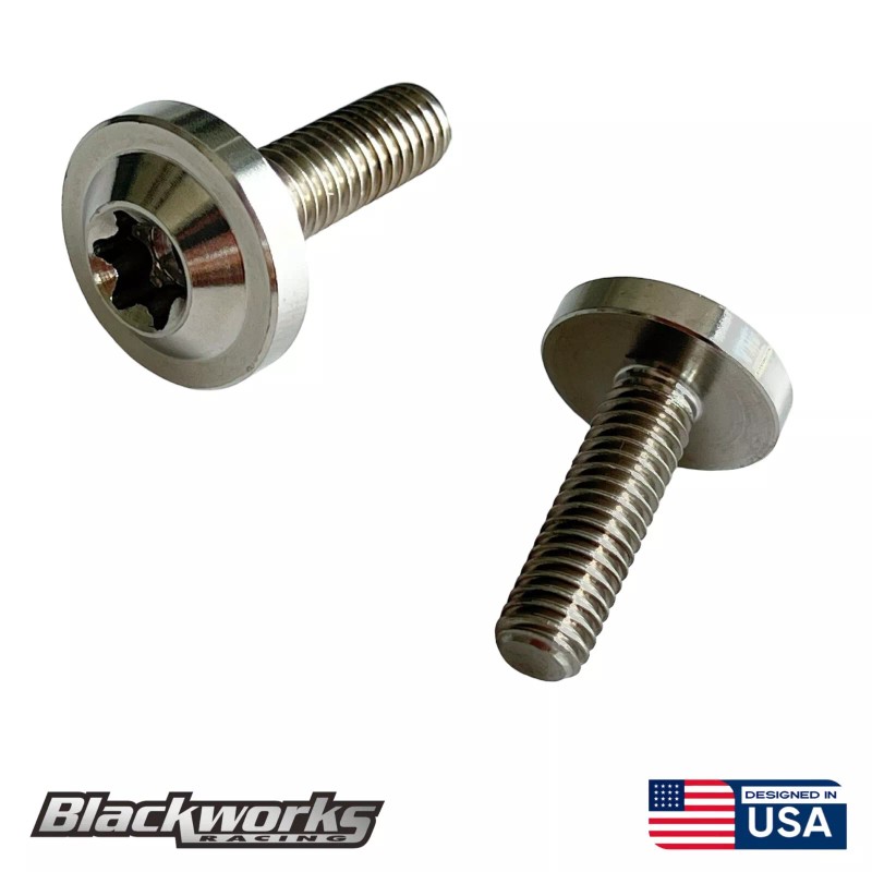 Blackworks Racing 4 TITANIUM SILVER LICENSE PLATE ANTI THEFT SECURITY