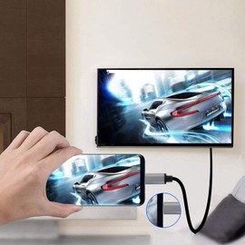 Volt Plus Tech USB-C/PD to 4k HDMI Cable Works for HTC U12 with Full 2160p@60Hz, 6Ft/2M Cable [Gray, Thunderbolt 3 Compatible]