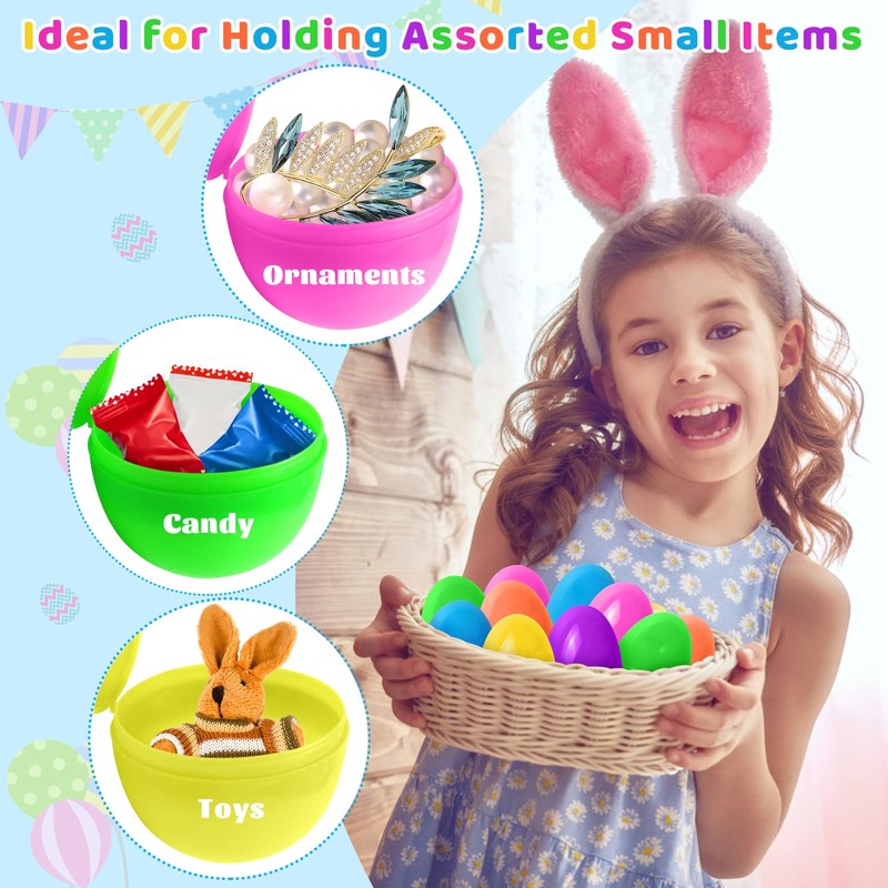 GoosWexmzl Easter Eggs Colorful Bright Plastic Easter Eggs, Perfect for