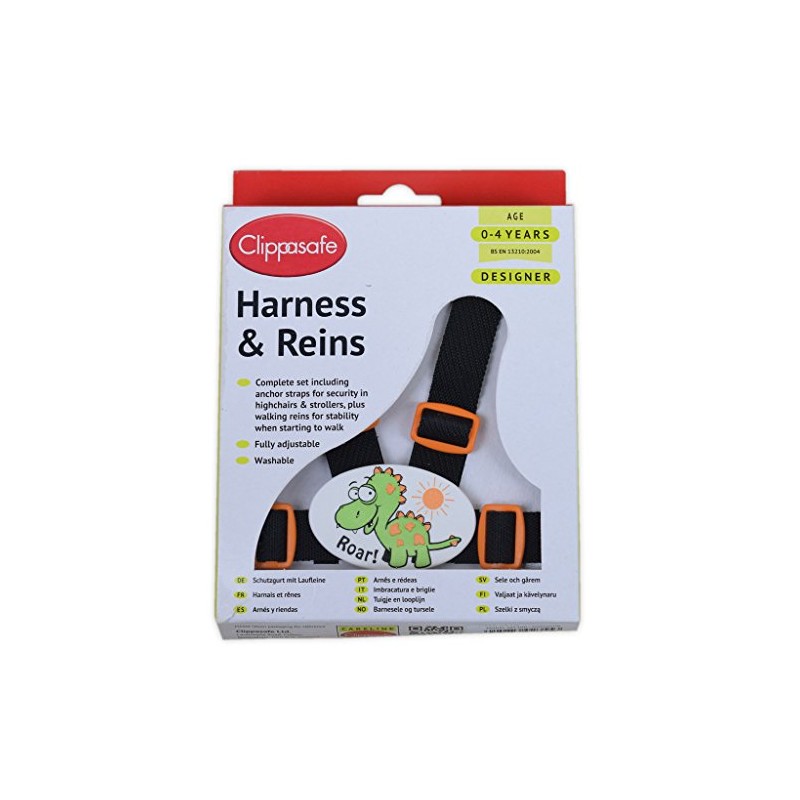 Clippasafe Harness and Reins with Ladybug or Dinosaur 0-4 Years