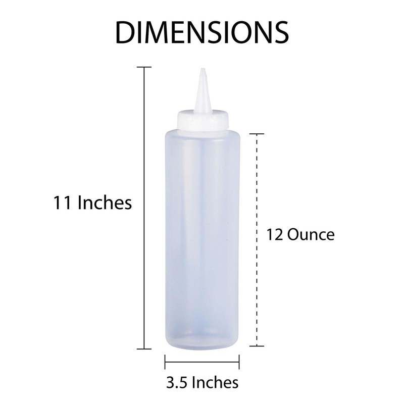 HIC Kitchen Refillable Squeeze Bottle with Precision Nozzle, Clear, BPA
