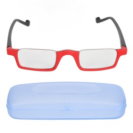 Half Rim Reading Glasses High Definition Spring Hinge Fashionable Rectangular Reading Glasses for Women Men Elderly +200 Red