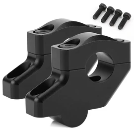 7/8'' 22mm Motorcycle ATV Dirt Bike Handlebar Risers With Clamps, Fit for Grom MSX125 / CRF 250L, KLR650, FZ1 / FZ8 / TW, DRZ 400/S/V-Strom (Black)