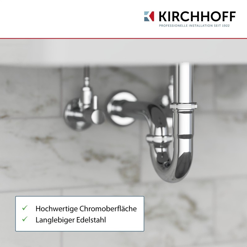 KIRCHHOFF 98848318 Immersion Pipe for Siphon 30 cm Chrome, Pipe