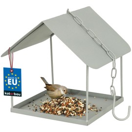 KOTARBAU® Bird House for Hanging Bird Feeder for Birds Bird Feeder for Wild Birds Bird House Balcony Bird Feeder Bird Feeder Made of Grey Sheet Metal