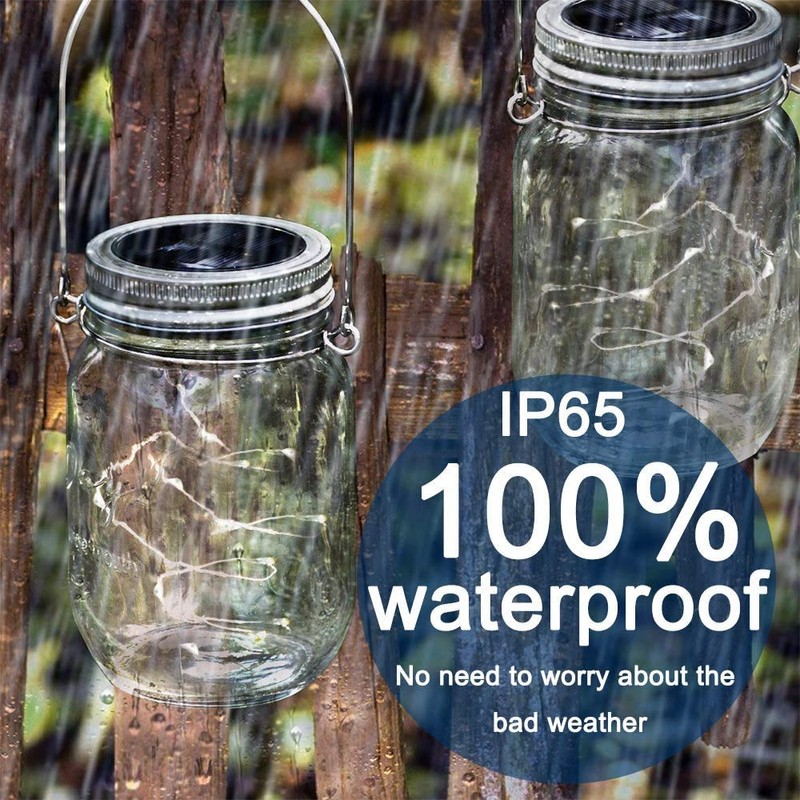 SunKite Solar Mason Jar Lights, 12 Pack 30 LED Waterproof