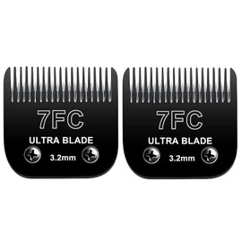 Detachable Pet Dog Grooming Clipper Ceramic Blades Set,Compatible with Andis,Oster A5,Wahl KM10 Series Clippers,Black (7FC# 2 Pack)
