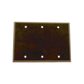 Leviton 85033 3-Gang No Device Blank Wallplate, Standard Size, Thermoset, Box Mount, Brown
