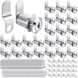 Kenning 24 Sets Cabinet Locks with Keys for Secure Drawer Mailbox RV Storage Box Replacement Lock, Zinc Alloy(1-1/8'' Cylinder Length, 0.9'' Max Panel Thickness)