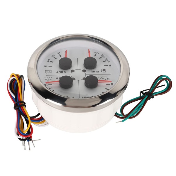 Fuel Level Oil Pressure Water Temp Meter, Stainless Steel 85mm