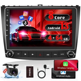 for Lexus is250 is300 is350 2006-2010【8 Core 4+64GB】 Android Radio Dash Kit, 10.1'' Touch Screen Car Stereo with Wireless Carplay Android Auto, GPS/WiFi/32EQ DSP/5.0 Bluetooth/SWC/Backup Cam