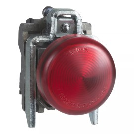 Schneider Electric XB4BVM4 – Red complete pilot light Ø22 plain lens with integral LED 230…240V