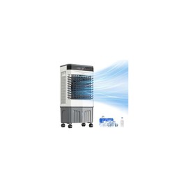 Auertech 5.3 Gal Swamp Cooler, 1800 CFM Windowless Portable Air Conditioner with 3 Modes & 3 Speeds, 120° Oscillation, 3-IN-1 AC Unit, Evaporative Air Cooler for Room, Bedroom, Garage, White