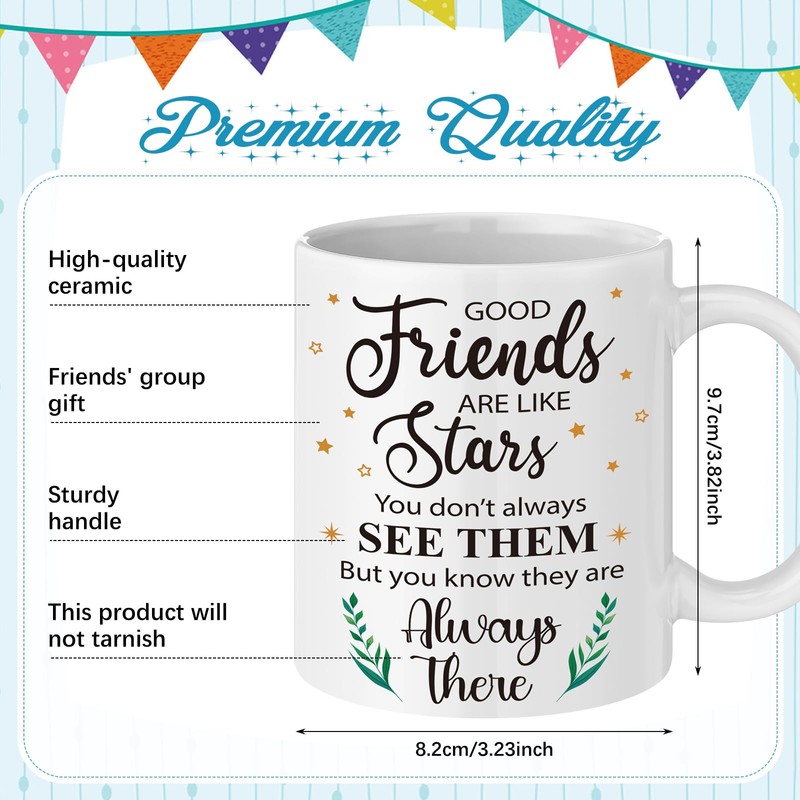6 Pcs Good Friends Are Like Stars Coffee Mugs Gifts