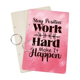 SUPERDANT Work Hard Greeting Card Holder Organizer Stay Positive Wooden Card Keeper Binder Birthday Cards Keeper Photo Album Cover Graduation Wedding Planner Journal Keepsake Gifts