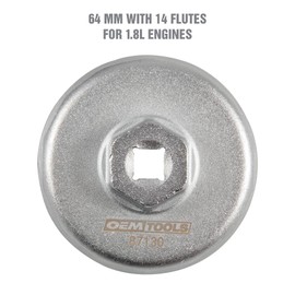 OEMTOOLS 87130 64MM Oil Filter Wrench with 14 Flutes For Use With Toyota and Lexus, 64MM Oil Filter Wrench, Cap Type Oil Filter Wrench, Cap Style Oil Change Tools
