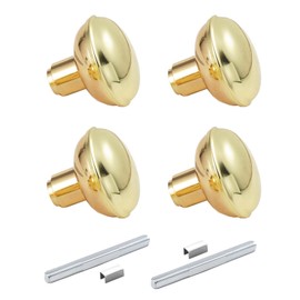 newliplace 2 Pack Intieror Gold Door Knob Set with Spindle, Old Style Door Knobs Replacement Set for Mortise Lock Interior Doors, Polished Brass