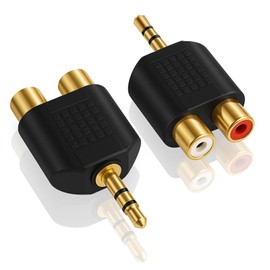 3.5 mm to RCA Splitter, TRS to Dual RCA F Male Female Audio Splitter Jack Y Plug Audio Converter Adapter for Audios Video TV Cable Conversion
