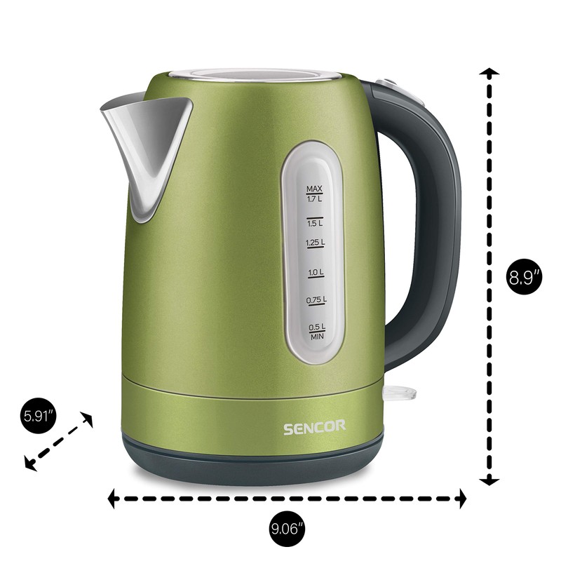 Sencor SWK1770GG 1.7L Stainless Steel Electric Kettle with Lid Safety