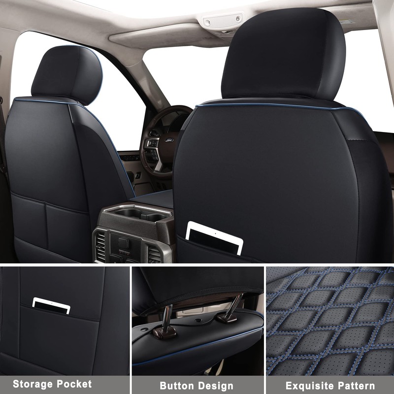 Huidasource Leather Car Seat Covers Fit for Toyota Tacoma 2016-2023