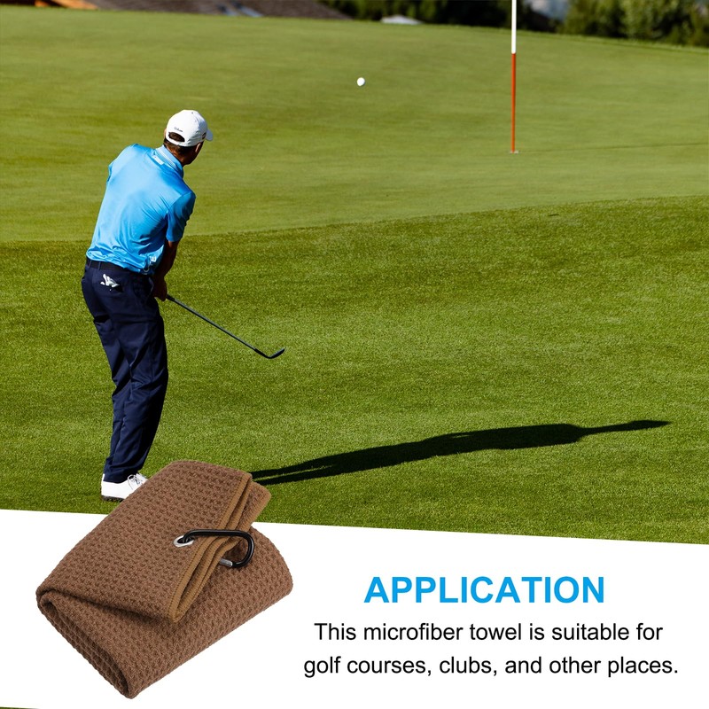PATIKIL 60x40cm Tri-Fold Golf Towel Waffle Pattern Towel Soft Fiber