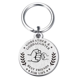 BAZLJY Fathers Day Godfather Gifts from Goddaughter - Best Godfather Keychain - Father's Day Gifts for Godfather from Godchild for Godfather Birthday Christmas