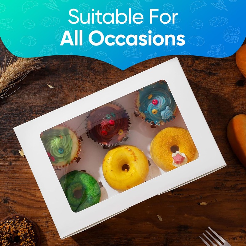 Albert Austin Cupcake Box Hold 6 Standard Cupcakes Food Grade