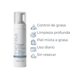 Limpiador Facial en Espuma con Ácido Salicílico, Niacinamida y Zinc PCA Neziba, para Control de Grasa y Limpieza Profunda, Piel Mixta a Grasa, 150 ml