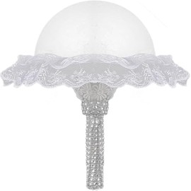 Bridal Foam Bouquet Holder Lace Floral Handle for Bridal Flower Arrangements Half-Dome Floral Holder,Bridal DIY Floral Fresh Artificial Flower Holder
