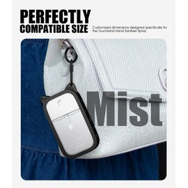 3 Sets Silicone Case Compatible with Touchland Hand Sanitizer Spray (Fit for 1 FL OZ/30 mL Ver), Portable keychain Cute Color Ears (Black, White, Pink)