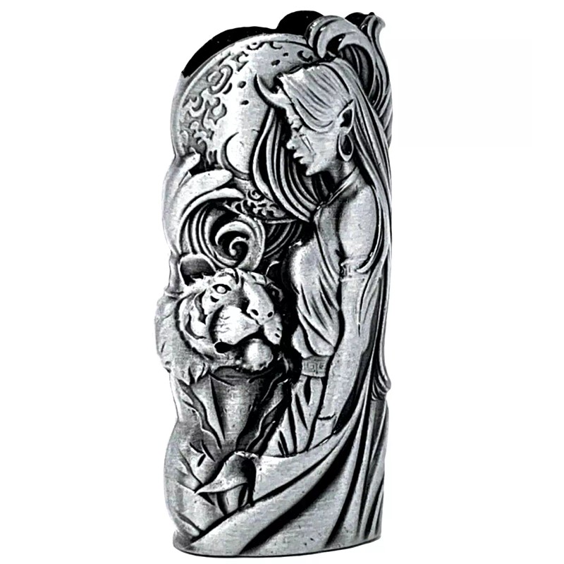 BIC Myth Luna Moon Tiger Metal Lighter Case Cover Sleeve