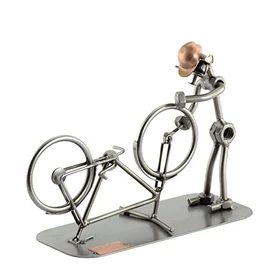 Steelman24 I Nuts and bolts sculpture Bicycle Mechanic I Handmade ornaments I Made in Germany I I Metal figurine