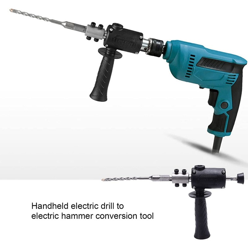 Electric Drill to Hammer Adapter Conversion Head with Bits Screws