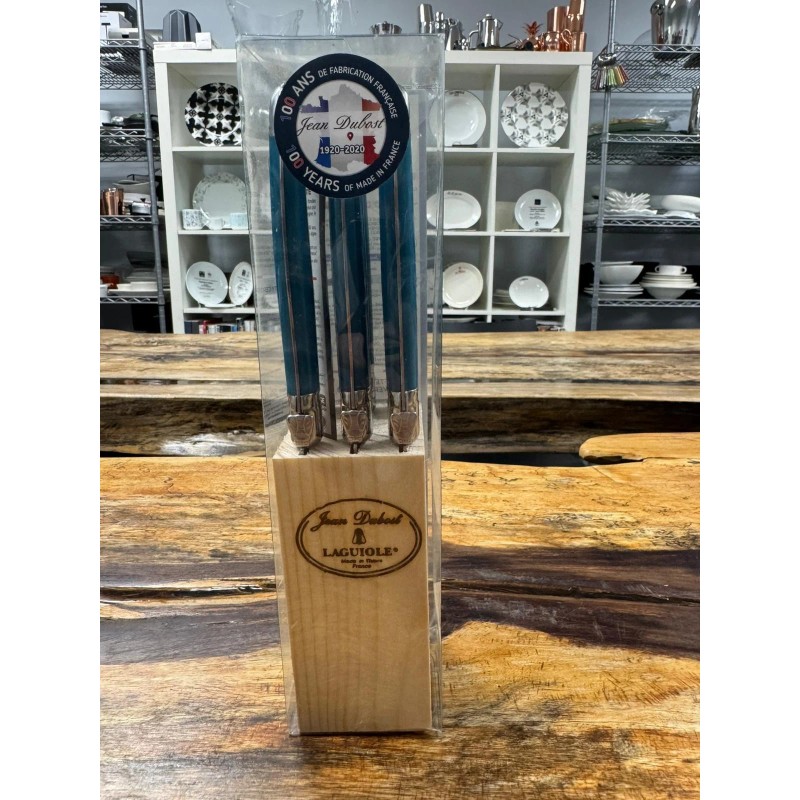 Laguiole Jean Dubost 6-Piece Steak Knife Set In Wooden Block,