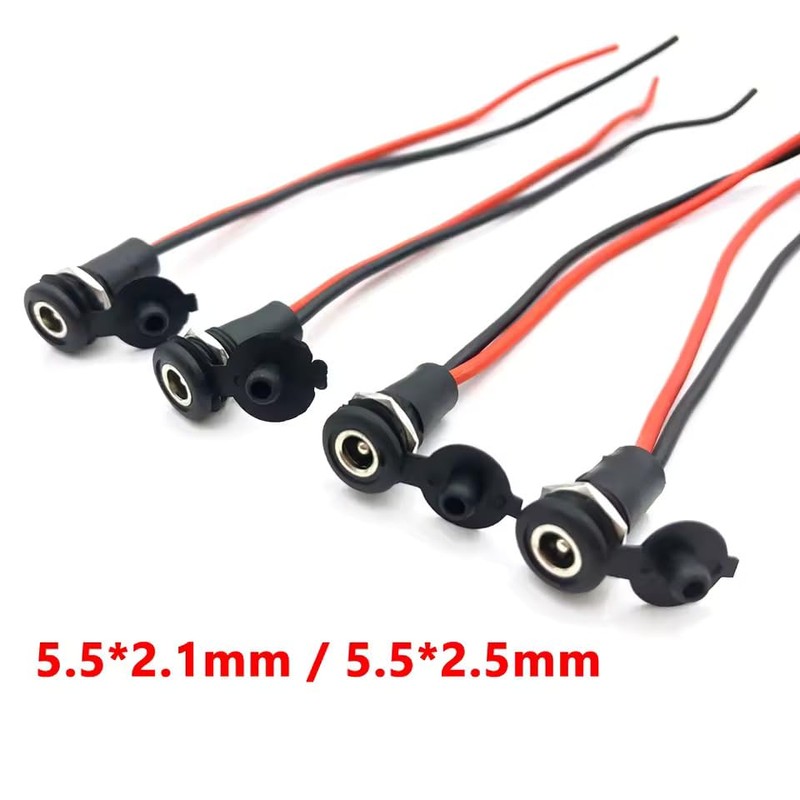 Waterproof 5.5x2.1/2.5 (mm) Panel Mount Female Jack Socket DC Power