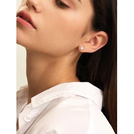 4mm Moissanite Tiny Imitation Diamond Round Silver Stud Circle Everyday Comfy Second Hole Earrings for Women