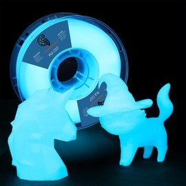 Goto Guard Glow in The Dark Filament Blue PLA Filament, Luminous 3D Printing PLA Filament 1.75mm Dimensional Accuracy +/- 0.02mm, Glow in The Dark PLA 3D Pen Refills Clear Filament 1KG(2.2lbs)/Spool