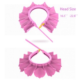 Baby Shower Cap Silicone Bathing Hat, Adjustable Shower Cap Kids, Infants Soft Protection Hat Safety Visor Cap Hat for Toddler Children (Pink, Big Size(1-12 Years old/16.5-22.8 Inches))