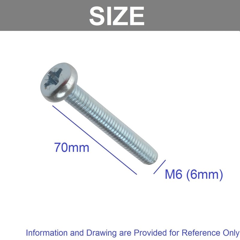TERF® M6 X 70mm Pozi Pan Machine Screws M6 (6mm)