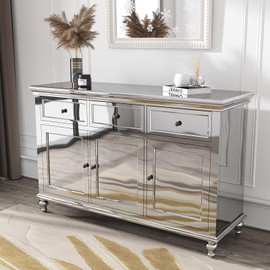 VEELIKE Glossy Metallic Adhesive Silver Vinyl Roll Reflective Non Glass Mirror Vinyl Wrap Silver Chrome Vinyl 15.7''x118'' Peel and Stick Metallic Wallpaper for Kitchen Cabinets Crafts Wall Décor