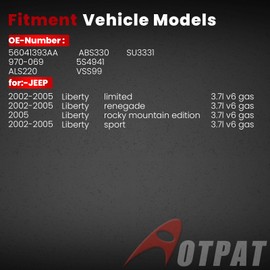 AOTPAT Rear Left or Right ABS Wheel Speed Sensor for:-Jeep Liberty 2002 2003 2004 2005 3.7L V6, Replace# 56041393AA, ALS220, 970-069, VSS99, ABS330
