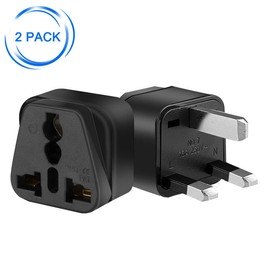 Strhowill (2pack) UK to US Socket,Europe Plug to UK Plug Travel Adapter,UK Travel Adapter to Variety of National Socket Adapter Conversion Plug, AUS 3 Hole Socket to UK 3 PIN,Hong Kong (Black)