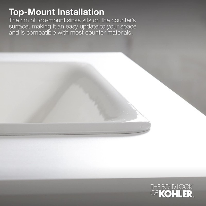 KOHLER 8189-0 Verticyl 17" Rectangular Undermount Bathroom Sink, Vitreous Lavatory