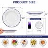 UKCOCO 4 Pcs Small Enamel Plates, 6.3 Inch/16cm Retro White