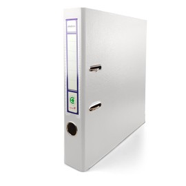 Netuno 1x Lever Arch File A4 Binder White 2 Ring with 5cm 1,97 inch Spine Durable Cardboard Organiser for Office School and Home