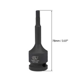 TOP-VIGOR Impact Hex Bit Socket, 1/2" Drive x H5 (5mm) Allen Key Socket, Premium CR-MO Steel Bits, Hex Bit with 78mm Length for Torque Wrench, Ratchet Wrench, Impact Power Drills